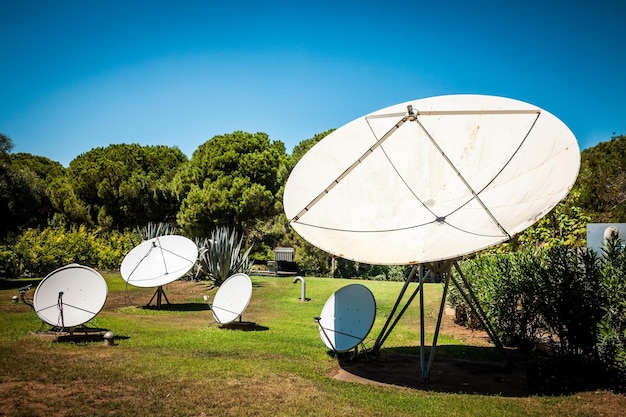 satellite dish antennas on the nature