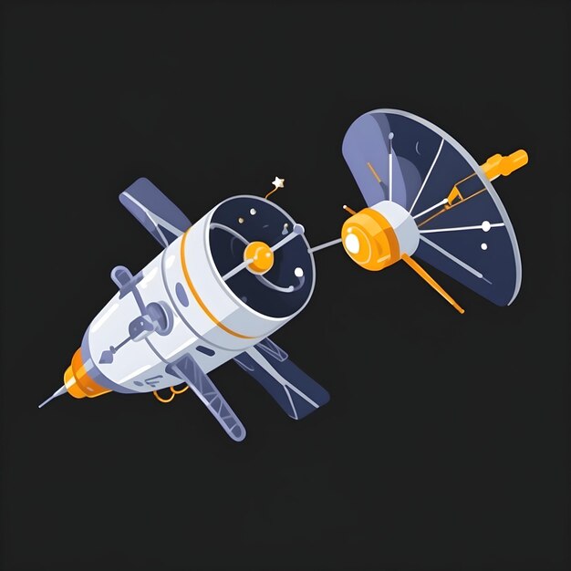 Фото Графика спутника икона космического корабля иллюстрация спутниковой связи символ орбитальной технологии