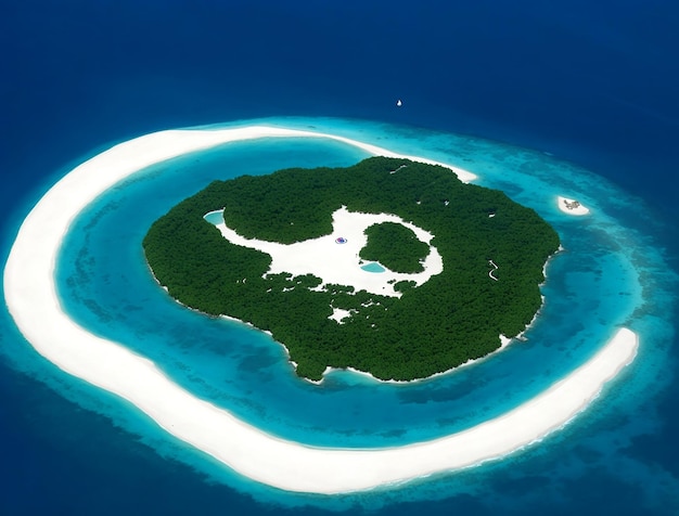 写真 モルディブ島の衛星画像