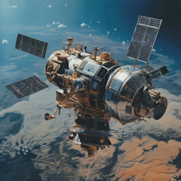 A satellite in orbit with the earth background