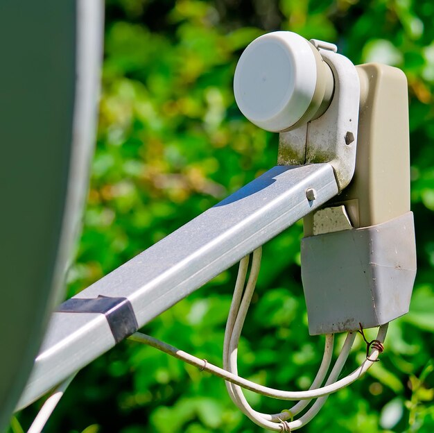 Satellite receiver in a garden