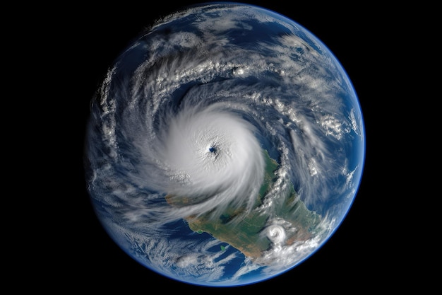 Satellite view of a tropical cyclone