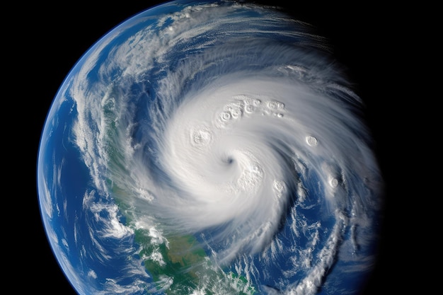 Satellite view of a tropical cyclone