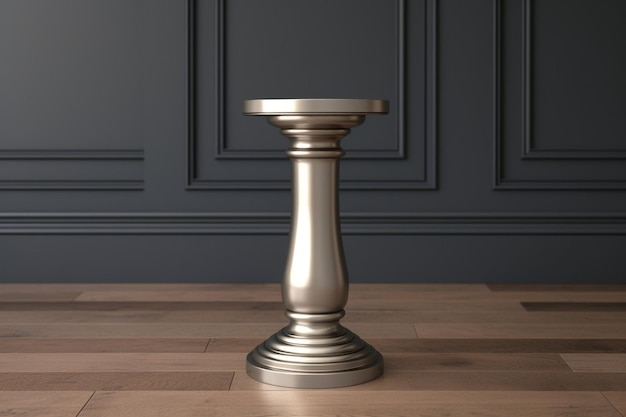 Satin Nickel 3D Pedestal for Smooth Product Showcase on 3D Rendering