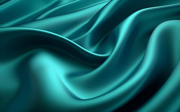 Satin Silk Waves of Azure and Green