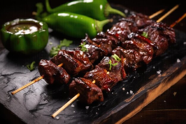 Satisfy Your Cravings with Mouthwatering Photo Barbecue Beef Kebabs Infused with Green Pepper Goodne