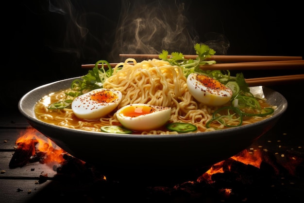 Satisfying Ramen noodle soup Generate Ai
