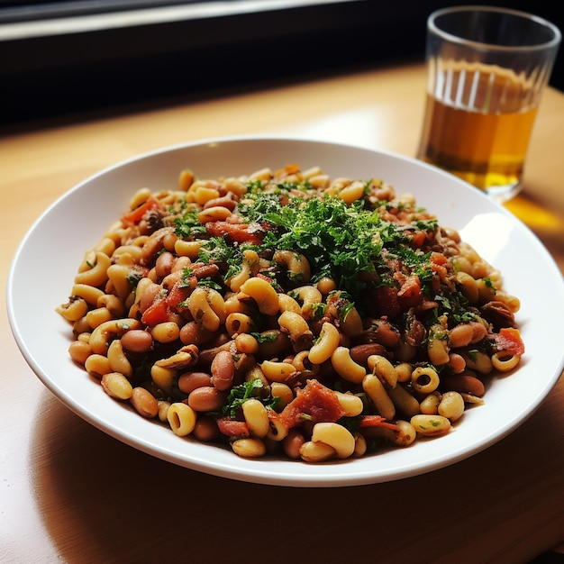 Satisfying Second Course Lentil Pasta Cavatappi with a Medley of Beans and Legumes