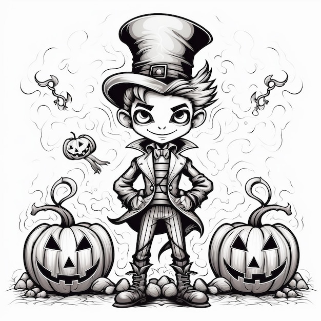 Foto saturday morning cartoons stile halloween disegni dell'emblema