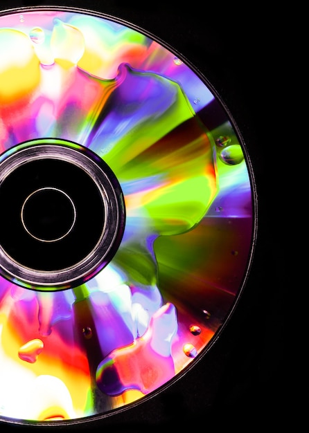 表面に油滴が付いたこのCDの彩度の高い色