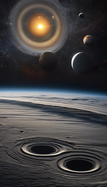 Photo saturn the majestic ringed planet
