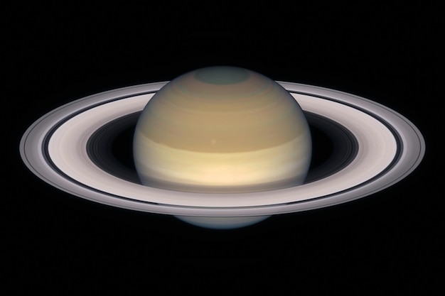 Foto pianeta saturno, isolato su nero. gli elementi di questa immagine sono forniti dalla nasa.