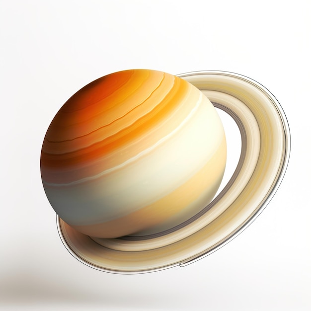 Photo saturn planet with rings isolated on white background