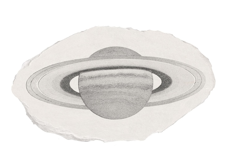 Photo saturn png sticker torn paper transparent background