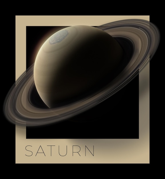 Saturn. Solar system planet. Saturn planet hex color palette. 3d rendering