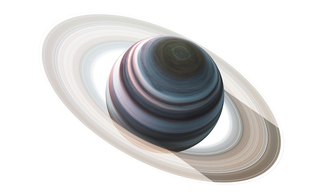 Saturn in the space, 3D illustration. 