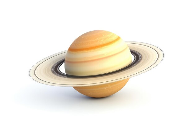 Saturn Splendor Isolated On White Background