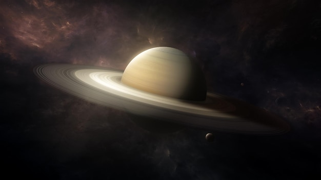 Saturnus Planeet In De Ruimtenevel