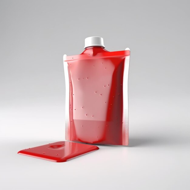 Photo sauce pouch mockup isolated generative ai