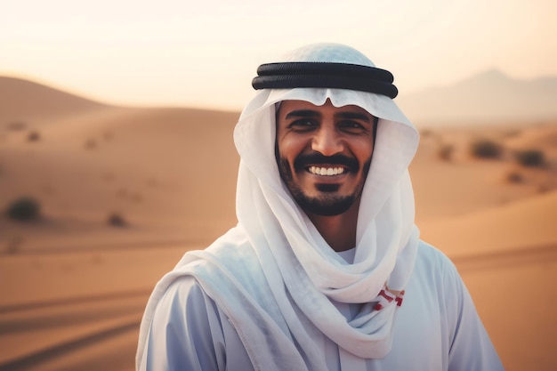 Saudi arab man desert Arabia clothes Generate Ai