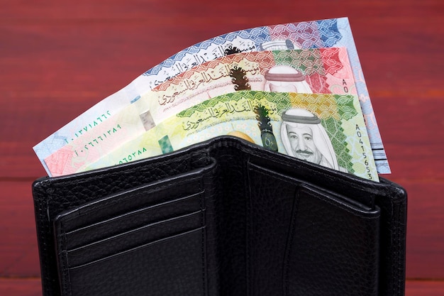 Saudi Arabia money - riyal in the black wallet