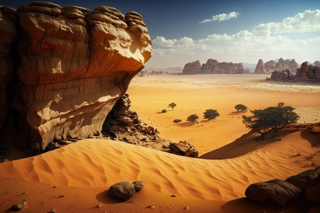サウジアラビアの地形は岩が多く平らです