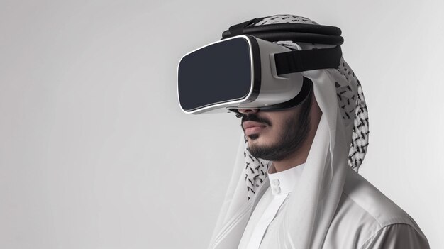 写真 サウジアラビアの男性がvrメガネを使っている