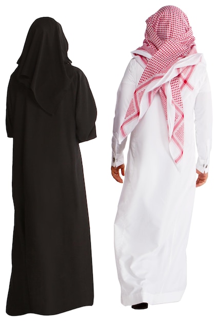 SaudiArabianGulfMiddleEasternMuslimCoupleWalking