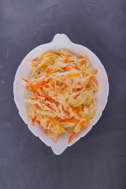 Sauerkraut in a white bowl