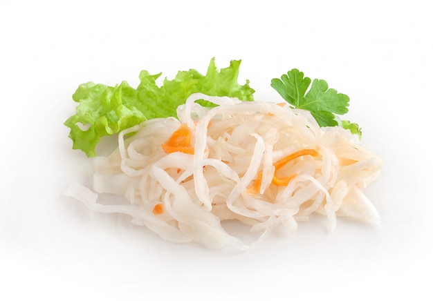 Sauerkraut with fresh lettuce and parsley