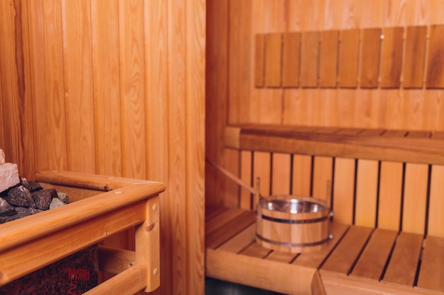 Sauna interieur Ontspan in een hete sauna