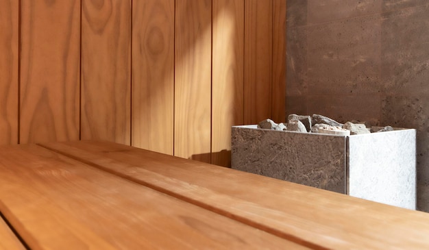 Sauna interior emty