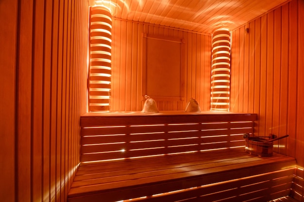 The sauna room in the wellness complex