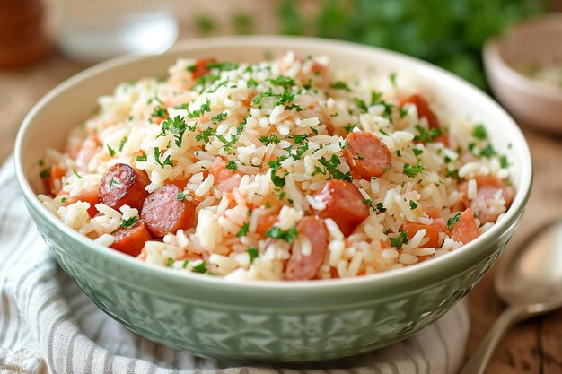 Sausage fried rice with tomatoes