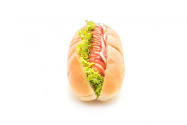 Hot dog di salsiccia con ketchup