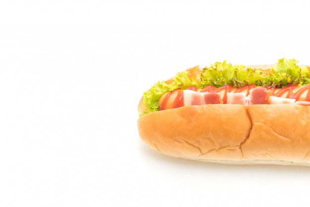 sausage hotdog with ketchup