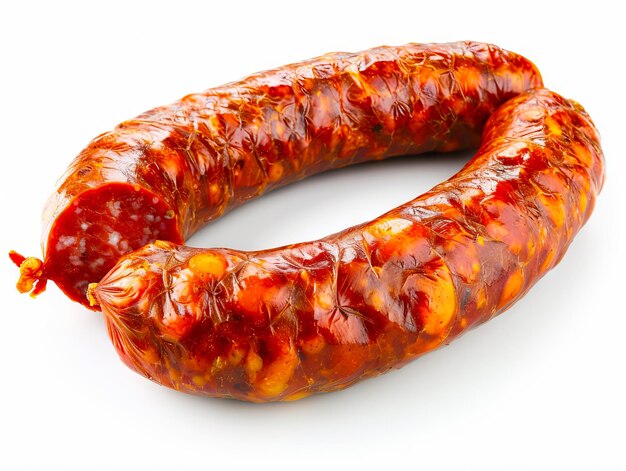 Photo a sausage is shown on a white background