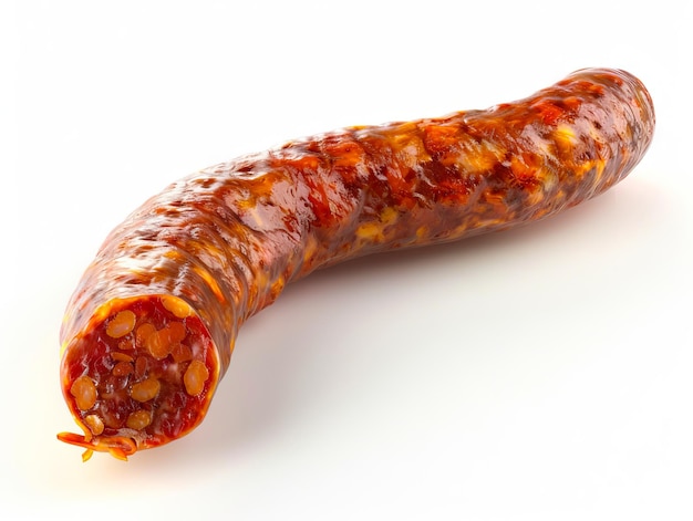 Photo a sausage is shown on a white background