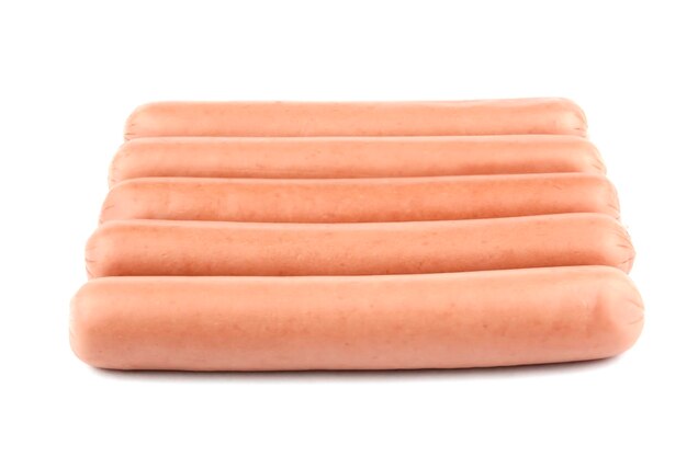 Sausage isolated on the white background Sausage for hot dog