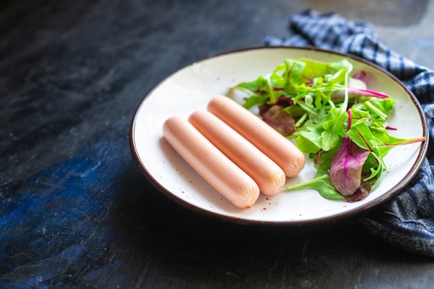 소시지 고기없는 콩 식물성 단백질 세이 탄 밀 클래식 맛 채식 또는 비건 스낵