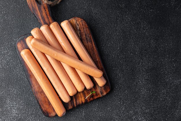 Sausage poultry meat chicken or turkey fresh cooking meal food snack on the table copy space food