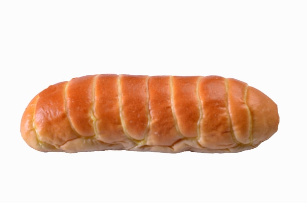 A sausage with a thick skin is shown on a white background.