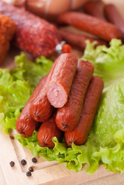 Sausages and salad