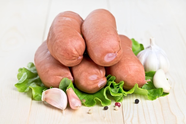 Sausages with garlic and parsley