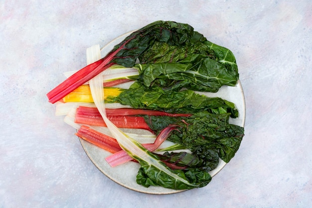 Sauteed swiss chard flat lay