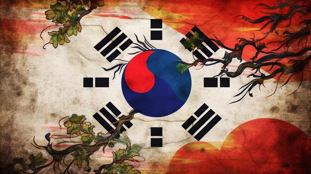 Photo sauth korea flag generative ai