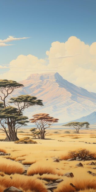 Photo savanna serenity a majestic landscape painting