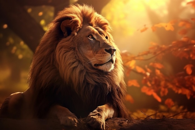 Savannah Majestic Lion Nature Wallpaper