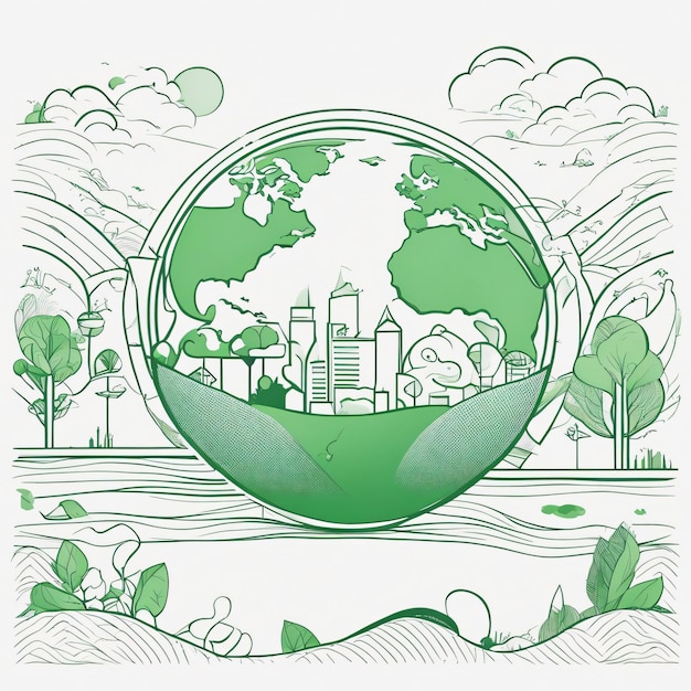 Save Earth Globe Concept bescherm de milieuillustratie