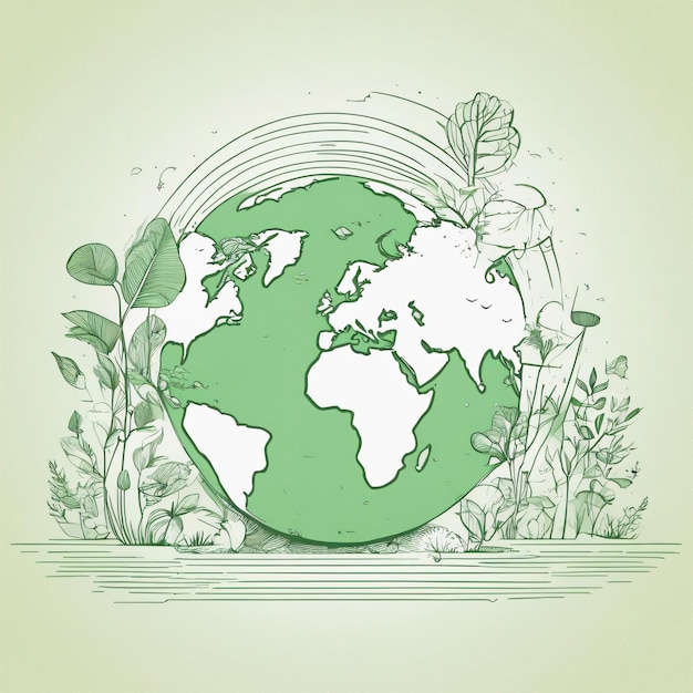 Save Earth Globe Concept bescherm de milieuillustratie